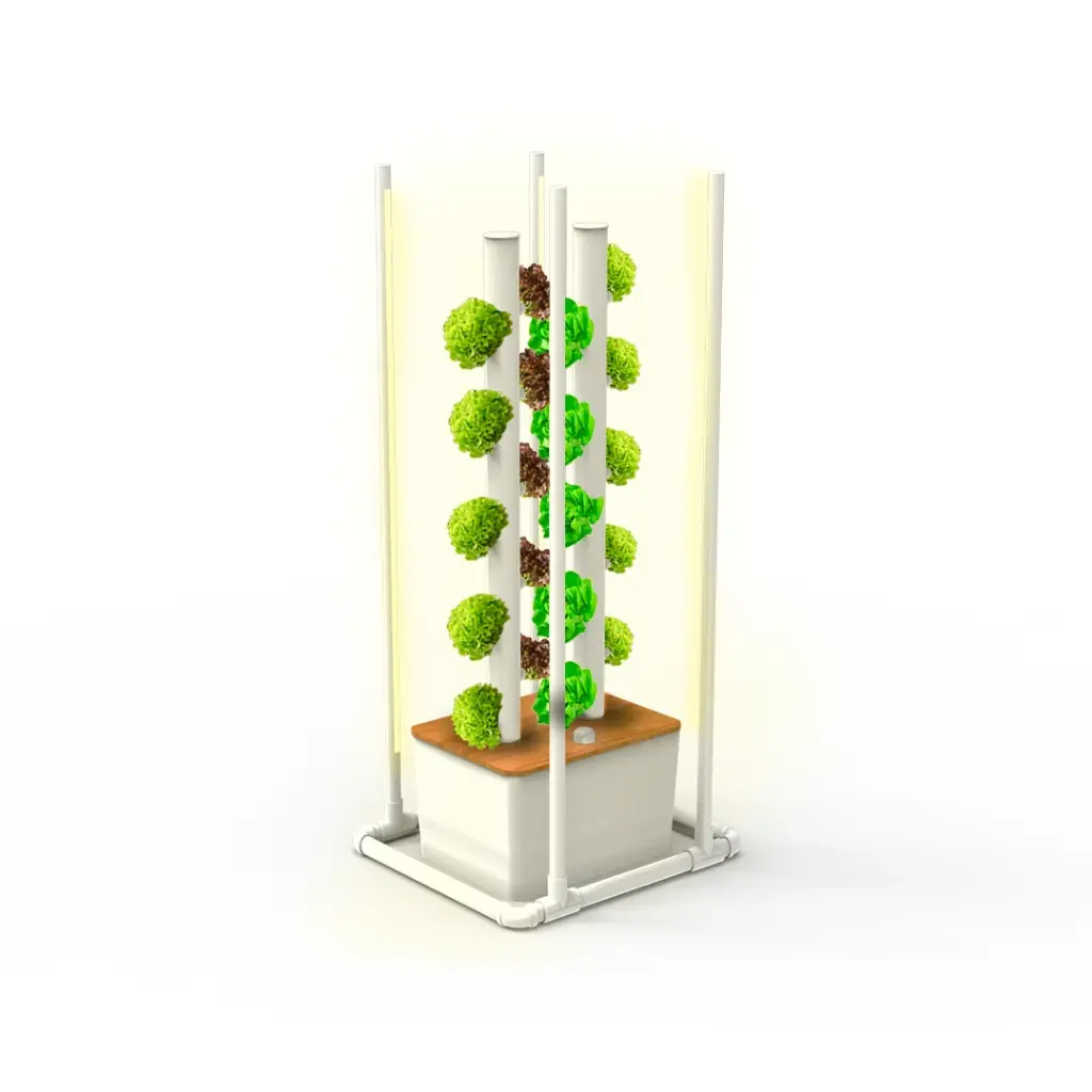 Kit Hidropónico N18 Sistema de Torre para 20 Plantas, Jardín Interior Completo con Nutrientes, Semillas y Accesorios (No)