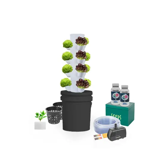 [KITWNUTRN6] Kit Hidropónico N6 Sistema de Torre para 20 Plantas, Jardín Interior Completo con Nutrientes, Semillas y Accesorios